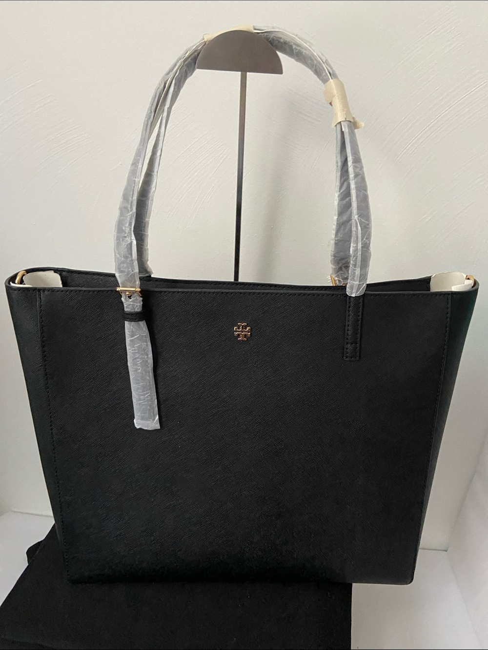 Tory Burch Women's Emerson Saffiano Leather Tote (Black)